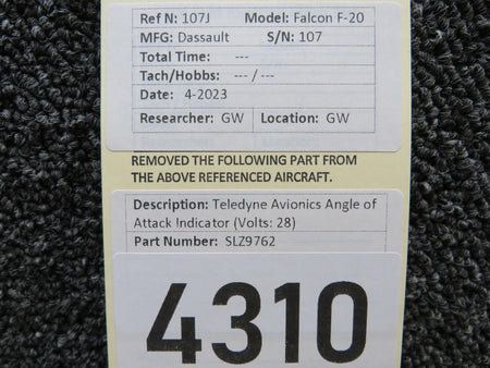 Teledyne Avionics SLZ9762 Teledyne Avionics Angle of Attack Indicator (Volts: 28)