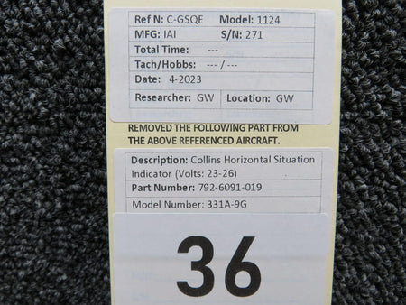 Collins 792-6091-019 Collins 331A-9G Horizontal Situation Indicator (Volts: 23-26)