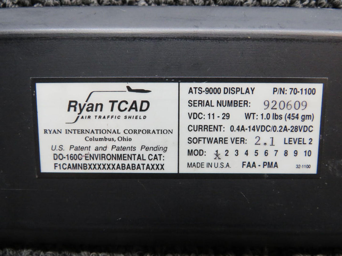 Ryan 70-1100 Ryan International TCAD ATS-9000 Display w Mod (Volts: 14 or 28)