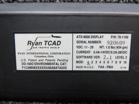 Ryan 70-1100 Ryan International TCAD ATS-9000 Display w Mod (Volts: 14 or 28)