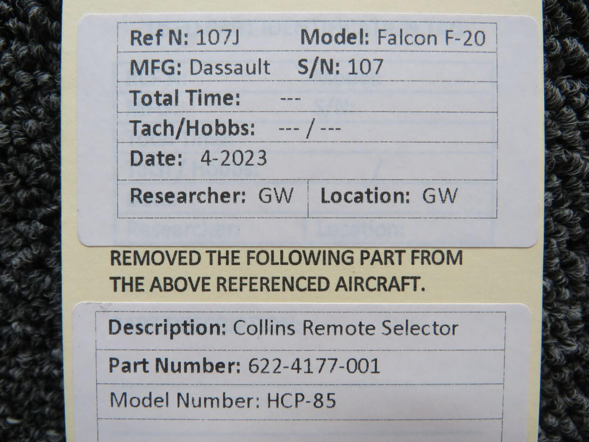 Collins 622-4177-001 Collins HCP-85 Remote Selector