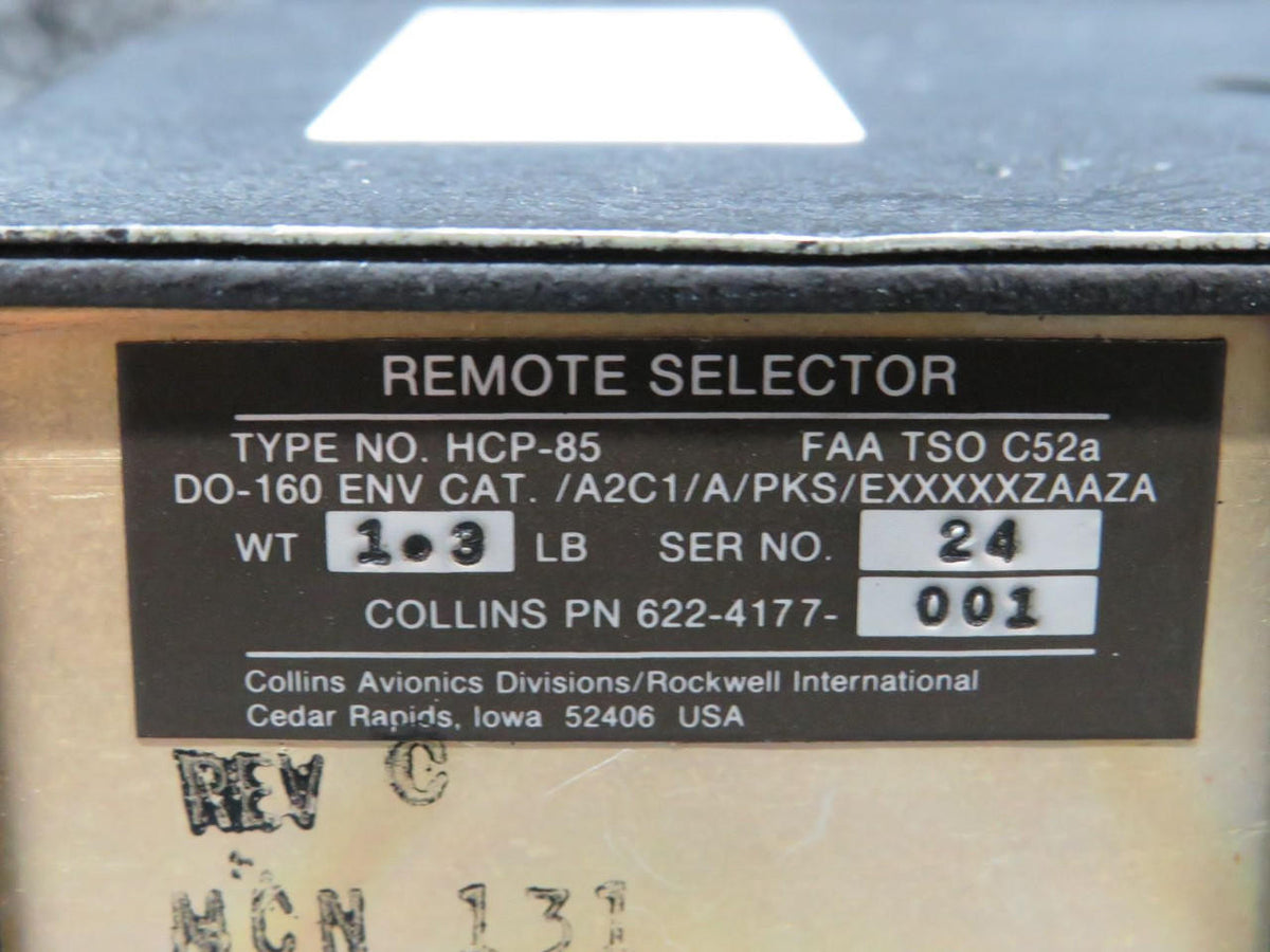 Collins 622-4177-001 Collins HCP-85 Remote Selector