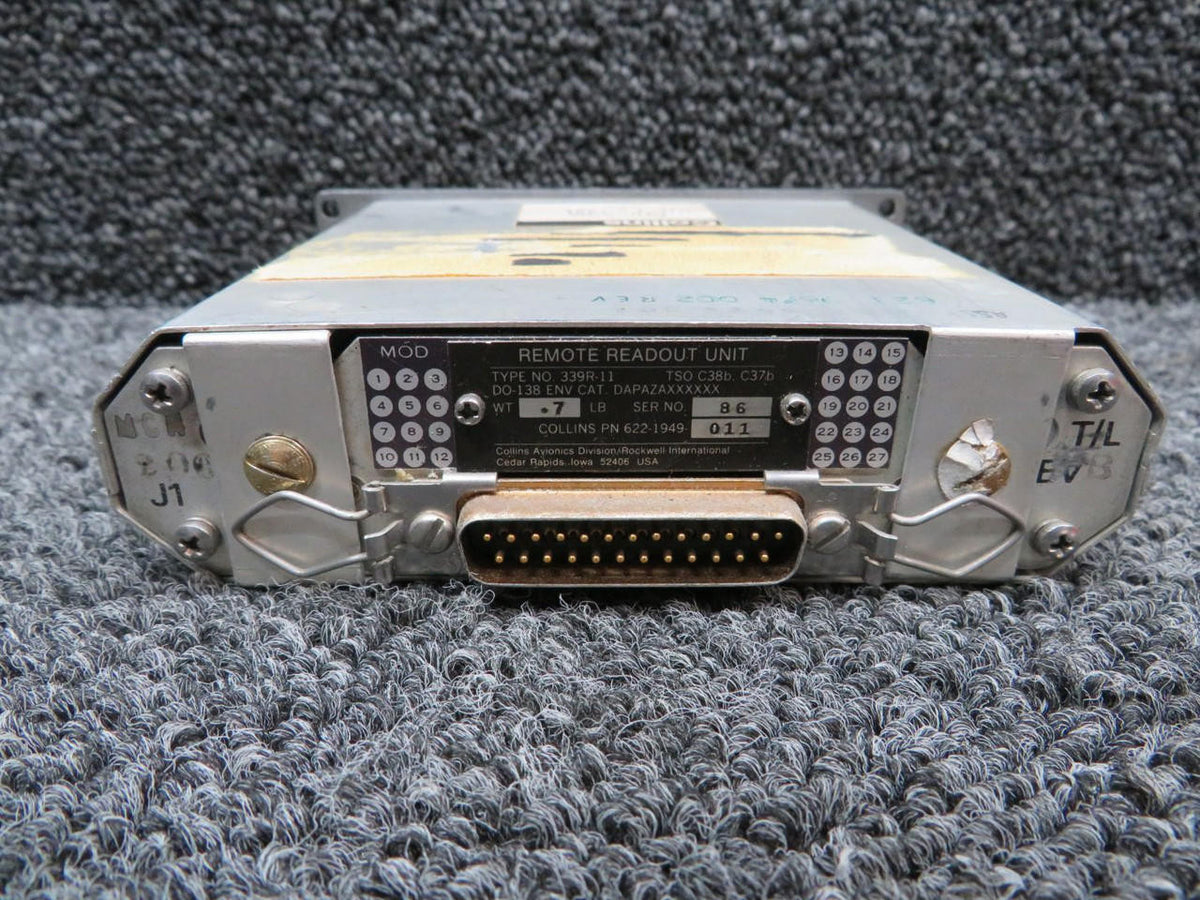 Collins 622-1949-011 Collins 339R-11 Remote Readout Unit (ADF and XPDR Placards)