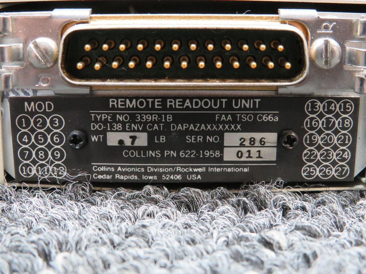 Collins 622-1958-011 Collins 339R-1B Remote Readout Unit