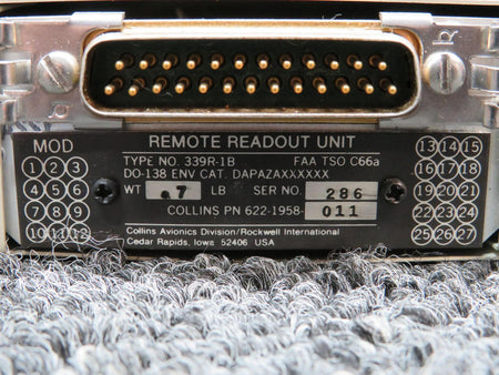 Collins 622-1958-011 Collins 339R-1B Remote Readout Unit