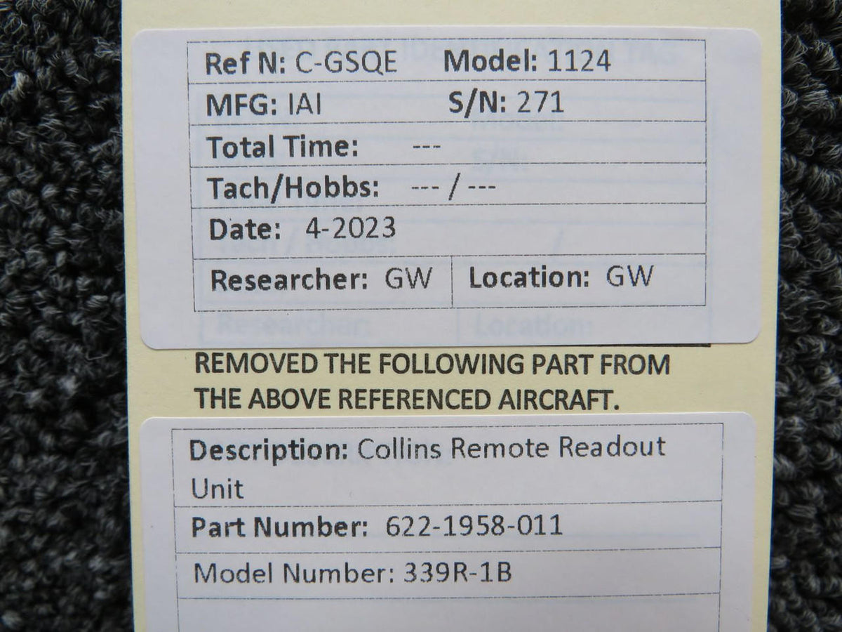 Collins 622-1958-011 Collins 339R-1B Remote Readout Unit