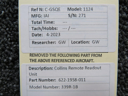 Collins 622-1958-011 Collins 339R-1B Remote Readout Unit