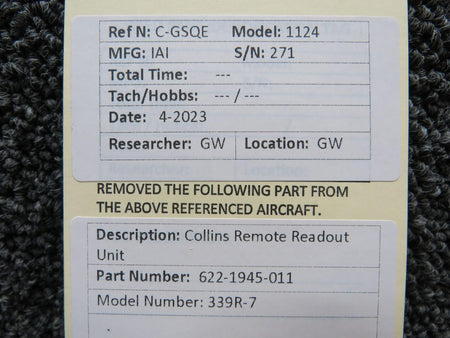 Collins 622-1945-011 Collins 339R-7 Remote Readout Unit