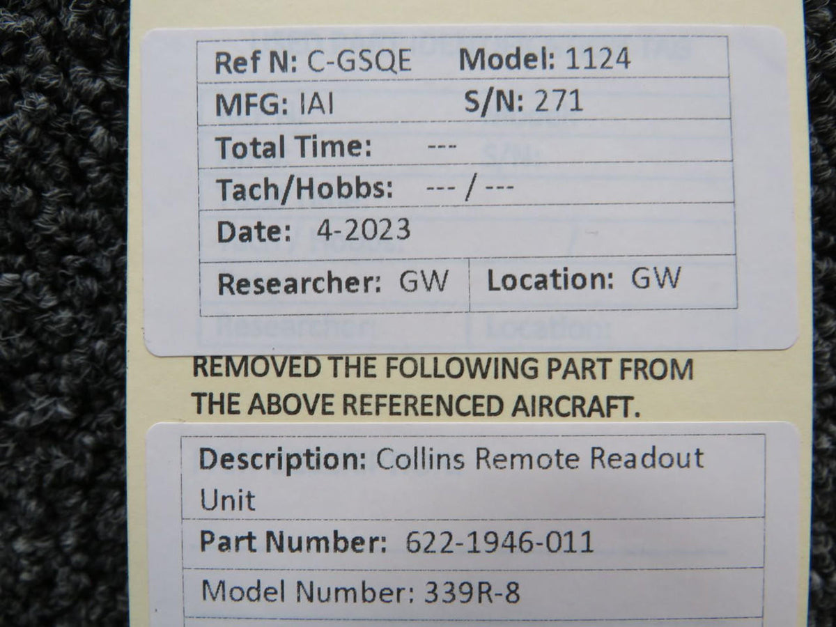 Collins 622-1946-011 Collins 339R-8 Remote Readout Unit