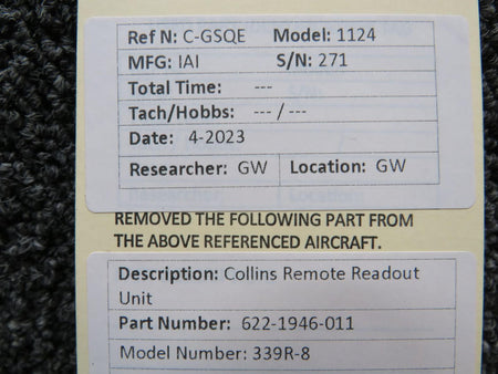 Collins 622-1946-011 Collins 339R-8 Remote Readout Unit