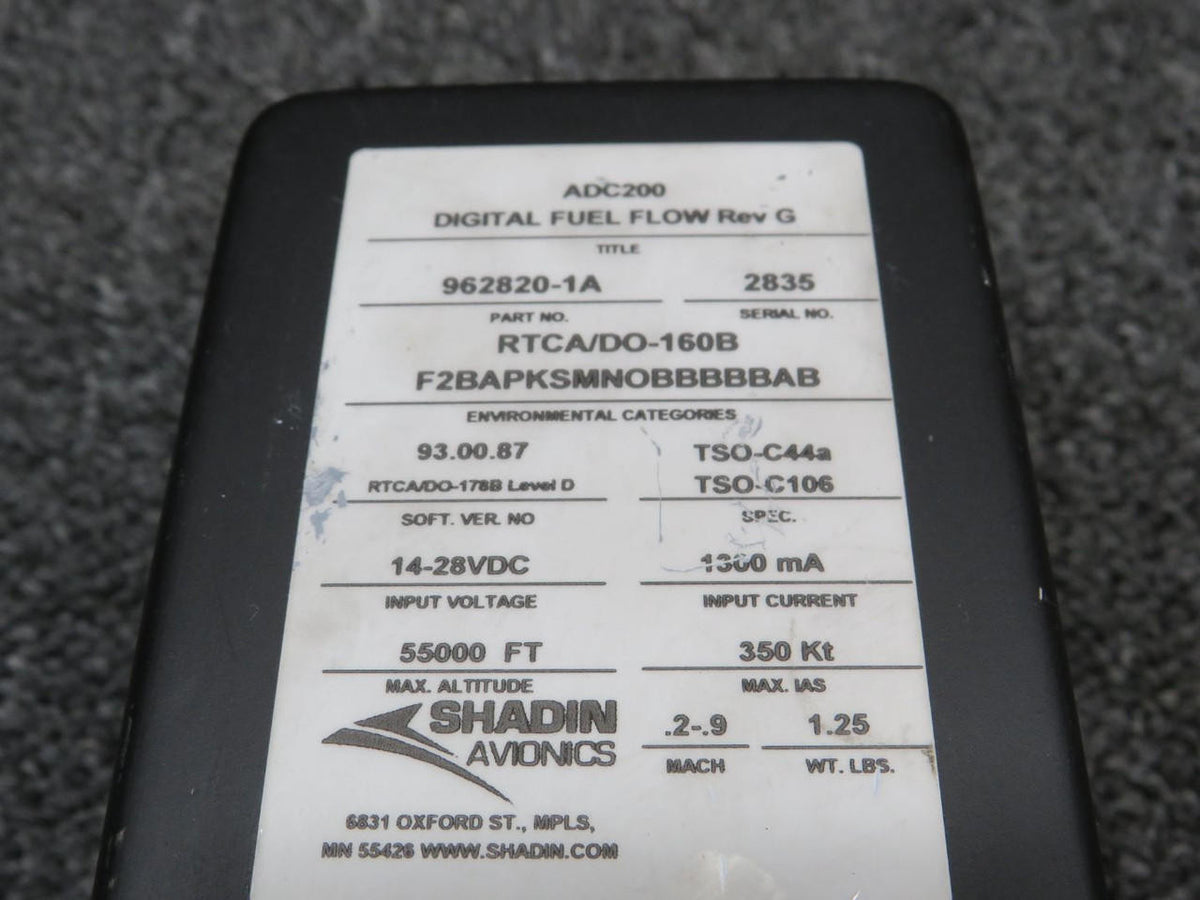 Shadin 962820-1A Shadin ADC200 Digital Fuel Flow Unit (Volts: 14-28)