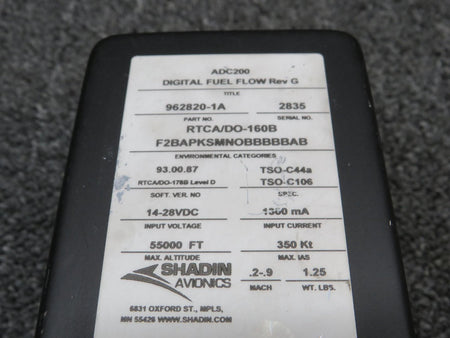 Shadin 962820-1A Shadin ADC200 Digital Fuel Flow Unit (Volts: 14-28)