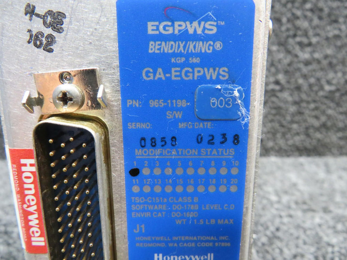 Honeywell 965-1198-003 Honeywell-Bendix King KGP-560 EGPWS Unit w Mod