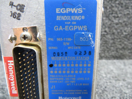 Honeywell 965-1198-003 Honeywell-Bendix King KGP-560 EGPWS Unit w Mod