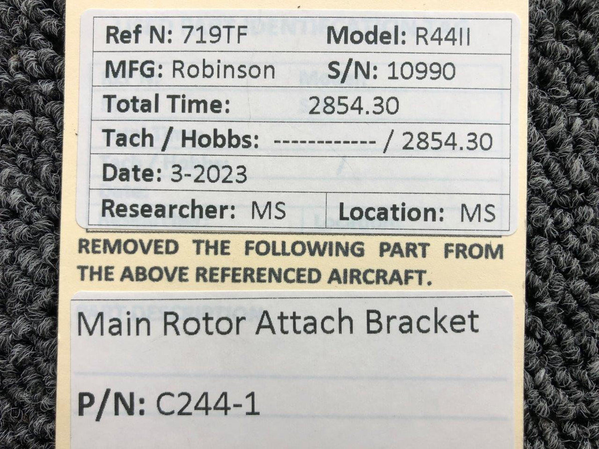 Robinson Helicopter & Airplane Parts C244-1 Robinson R44II Main Rotor Attach Bracket
