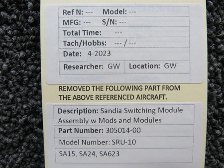 Sandia 305014-00 Sandia SRU-10 Switching Module Assembly w Mod and Modules