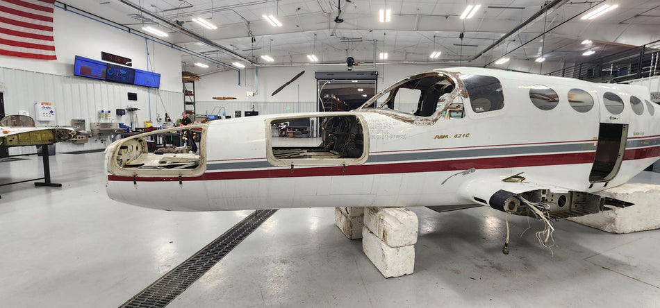 Cessna 421C Fuselage w Bill of Sale, Airworthiness, Logs, & Data Tag