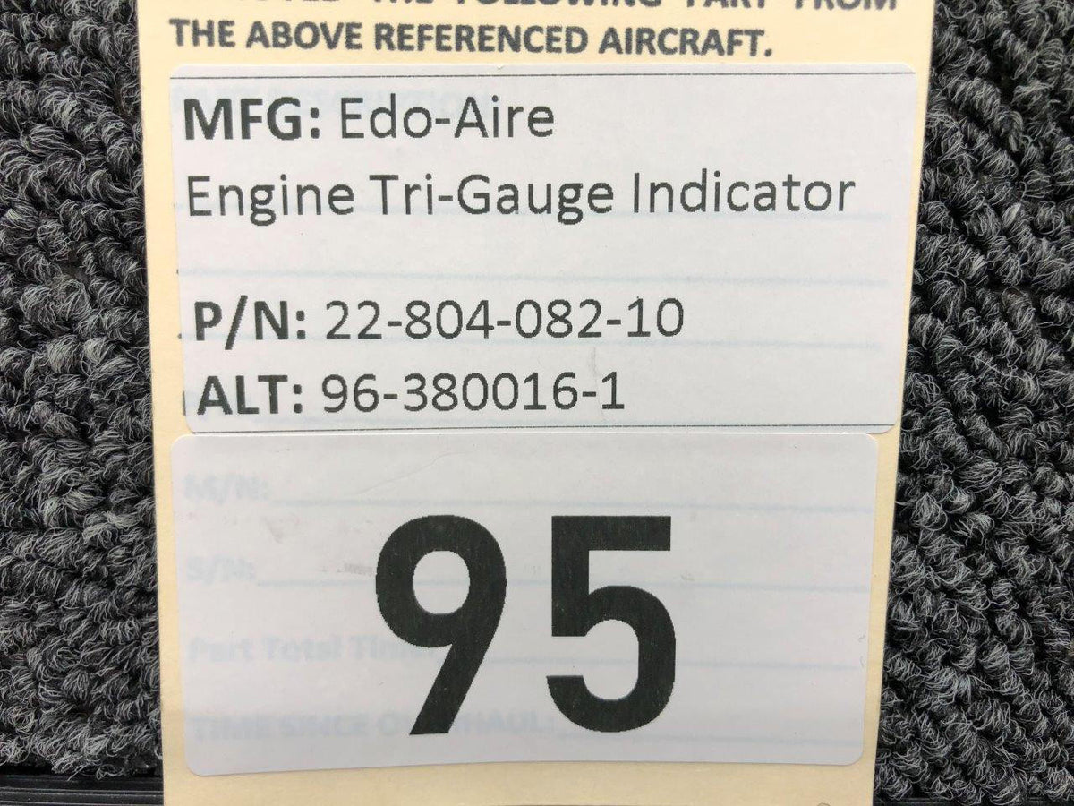 Edo-Aire 22-804-082-10 (Alt: 96-380016-1) Edo-Aire Engine Tri Gauge (Minus Probe)