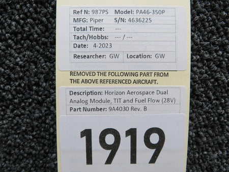 Horizon Aerospace  9A4030 Rev. B Horizon Aerospace Dual Analog Module, TIT and Fuel Flow (28V)