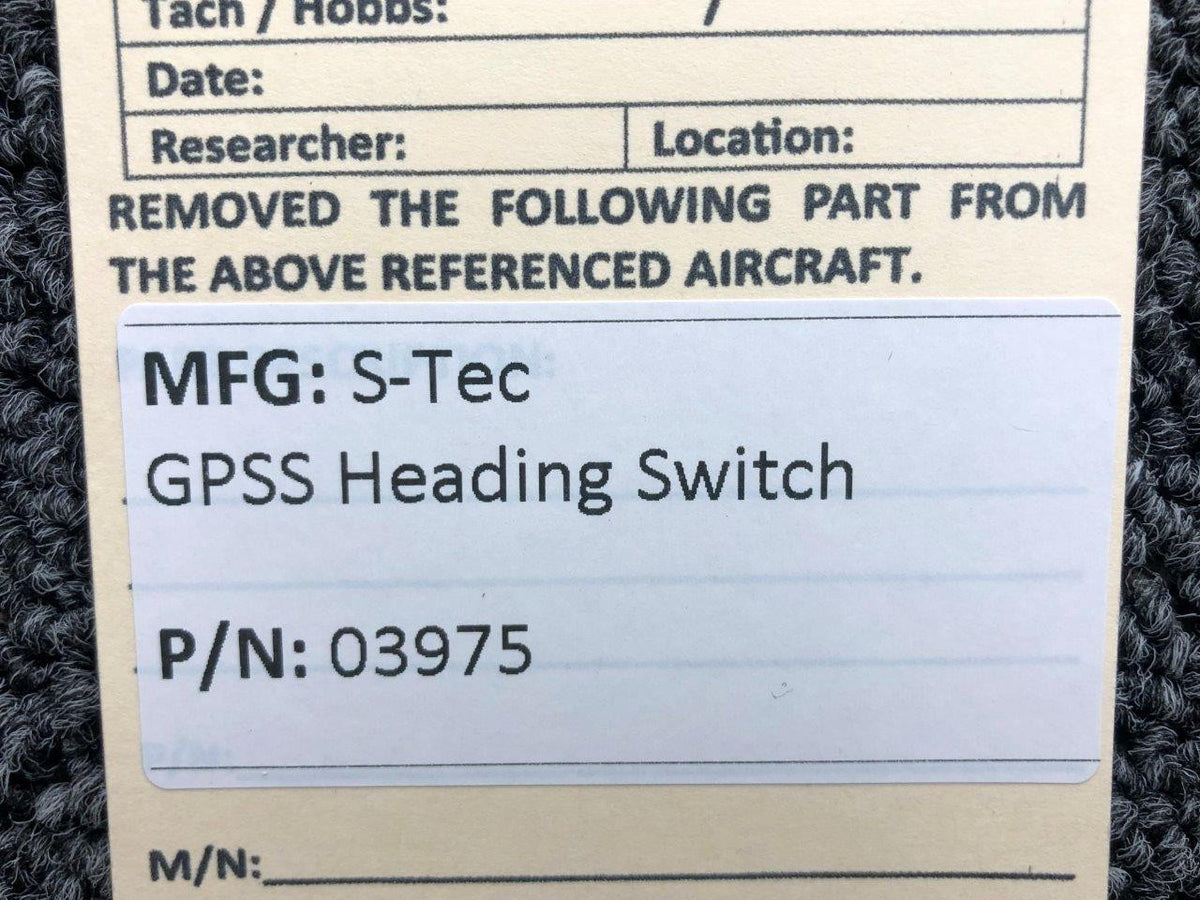 S-Tec Aviation Parts 03975 S-Tec GPSS Heading Unit Switch (Minus Connector)