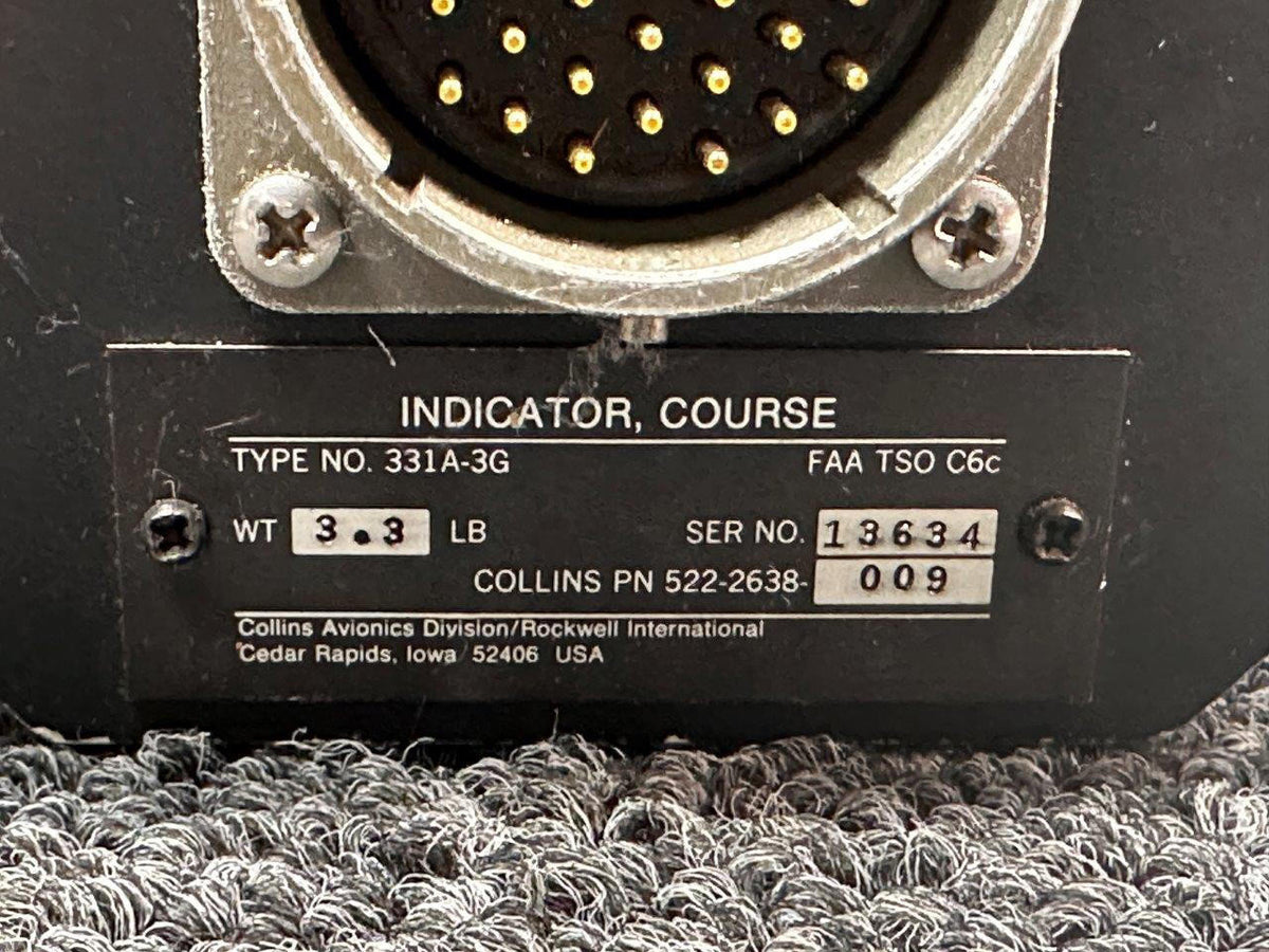 Collins 522-2638-009 Collins Avionics, Rockwell 331A-3G Course Indicator