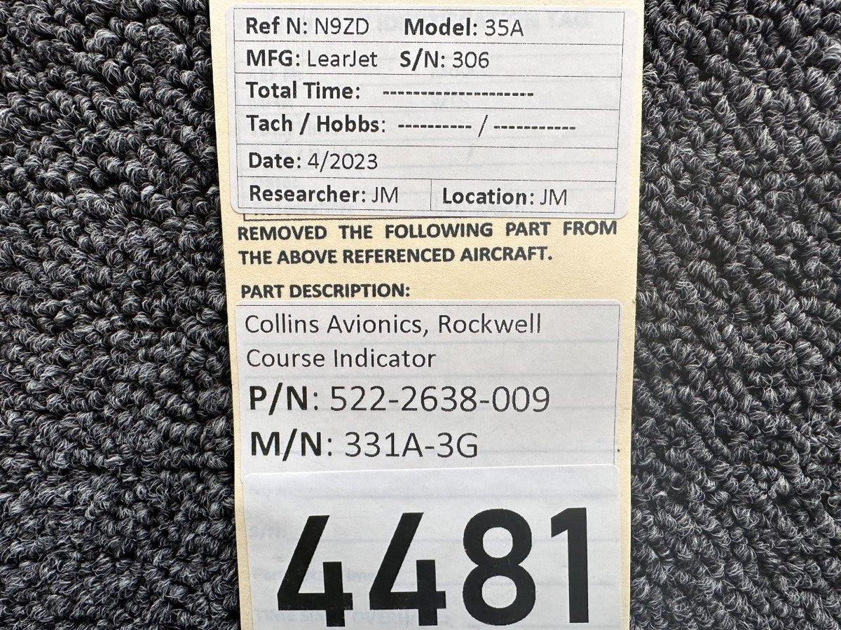 Collins 522-2638-009 Collins Avionics, Rockwell 331A-3G Course Indicator