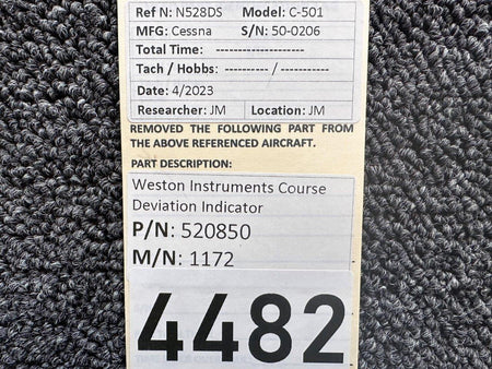 Weston 520850 Weston Instruments 1172 Course Deviation Indicator