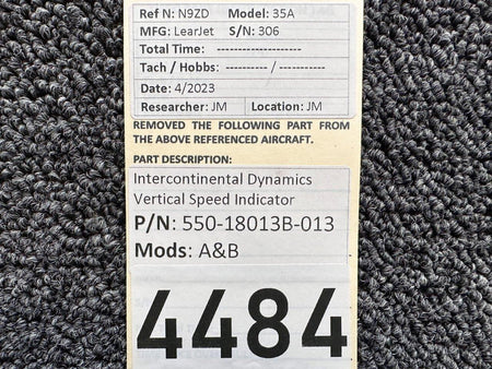 Intercontinental Dynamics Corp. 550-18013B-013 Intercontinental Dynamics Vertical Speed Indicator