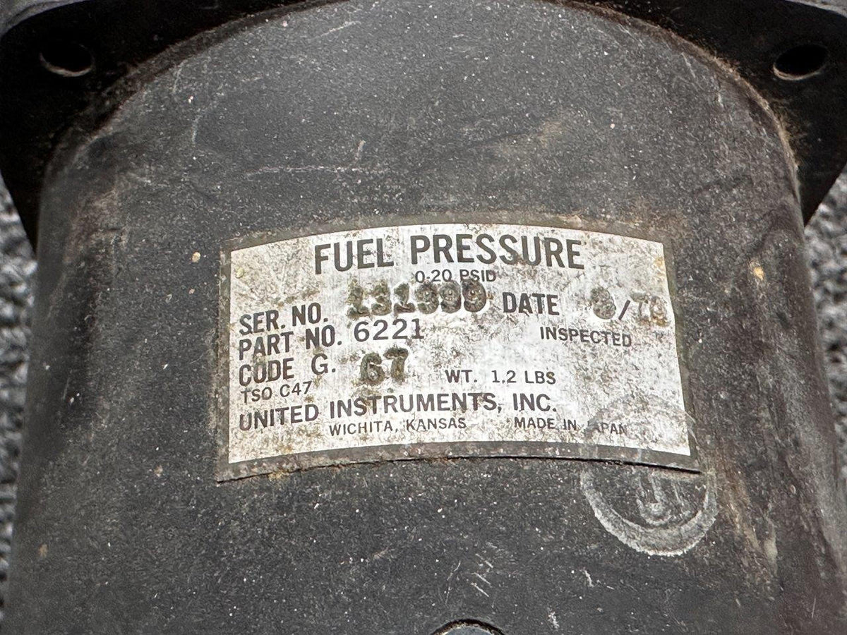United Instruments 6221 (Alt: C662020-0110) United Instruments Dual Fuel Pressure Indicator