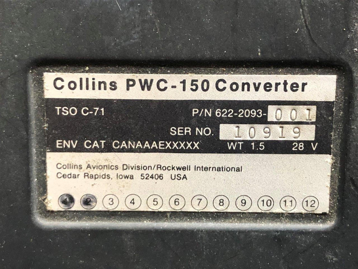 Collins Avionics 622-2093-001 Collins Avionics PWC-150 Converter Unit With Mods (V: 28)