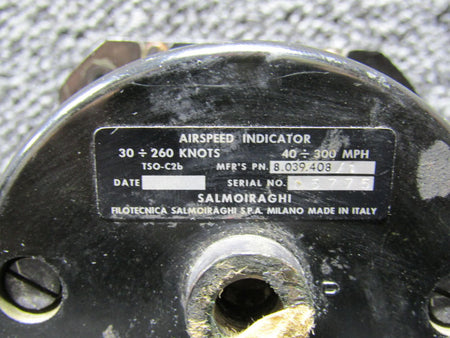 Salmoiraghi 8.039.408 Salmoiraghi Airspeed Indicator (30-260 Knots)