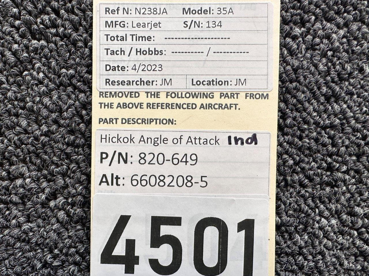 Hickok 820-649 (Alt: 6608208-5) Hickok Angle of Attack Indicator