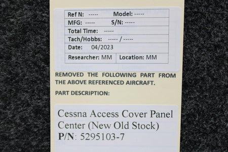 Cessna Aircraft Parts 5295103-7 Cessna Access Cover Panel Center (New Old Stock)