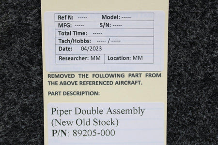 Piper Aircraft Parts 89205-000 Piper Doubler (New Old Stock)