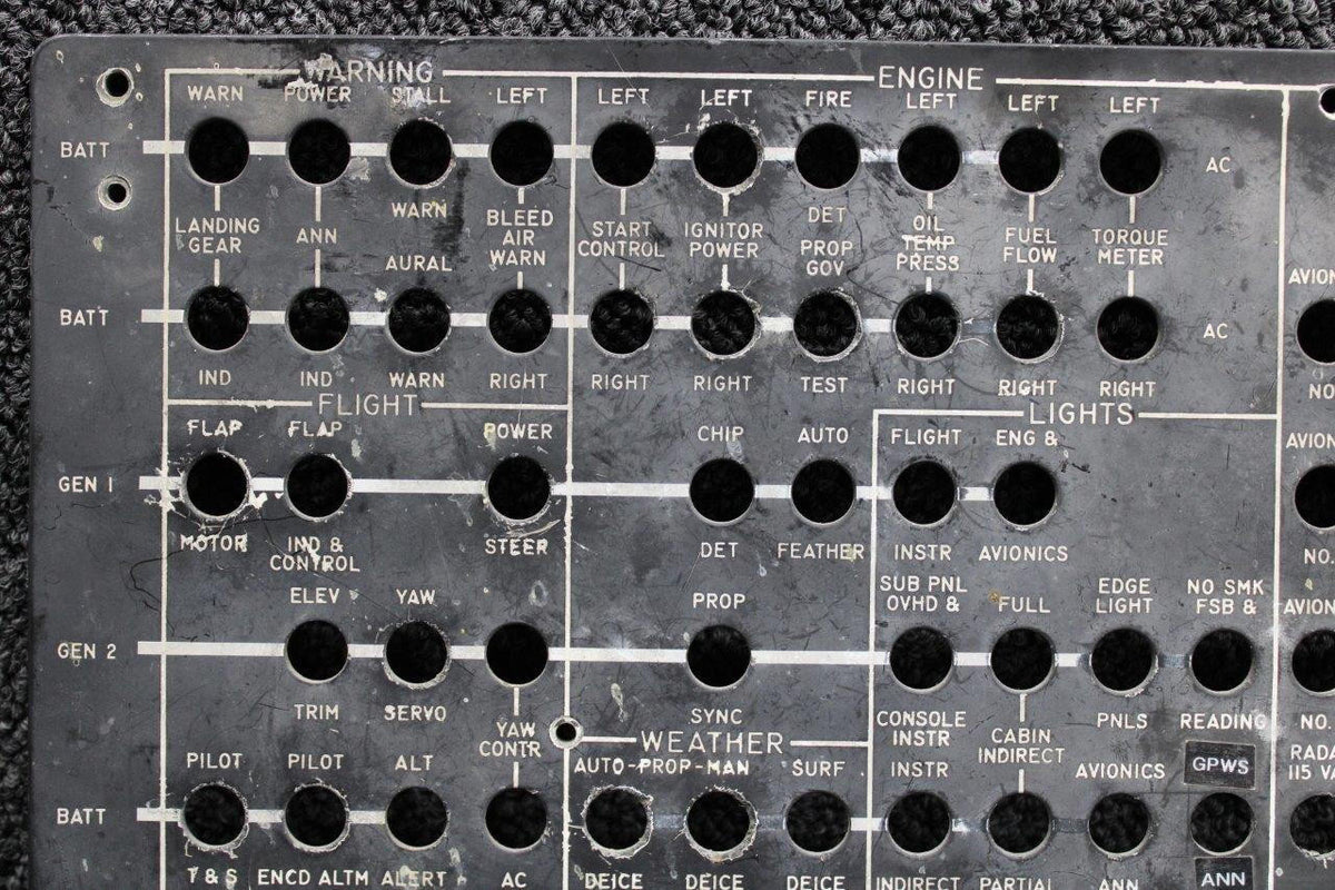 Beechcraft Parts Beechcraft 1900C Lighted Circuit Breaker Panel Right Hand