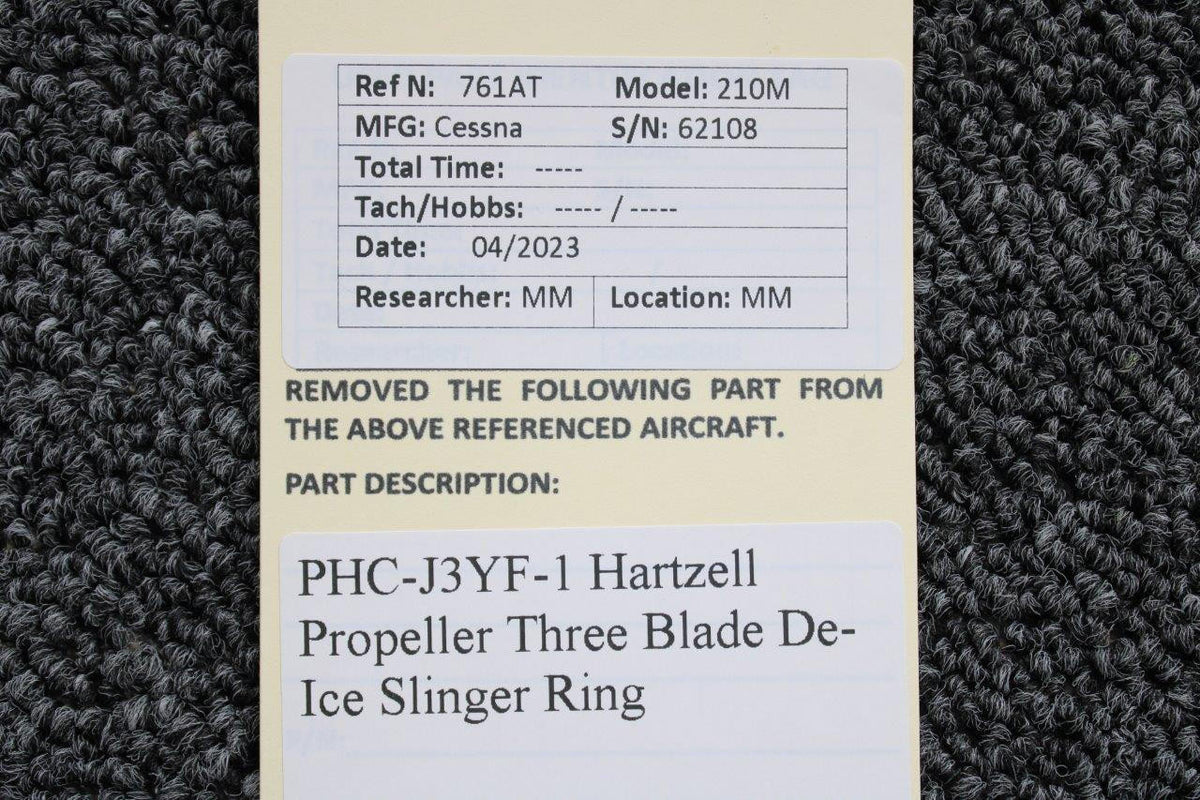 Hartzell Three Blade De-Ice Slinger Ring Assy for Hartzell PHC-J3YF-1 Propeller
