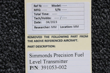 Simmond Precision 391053-002 Simmonds Precision Fuel Level Transmitter