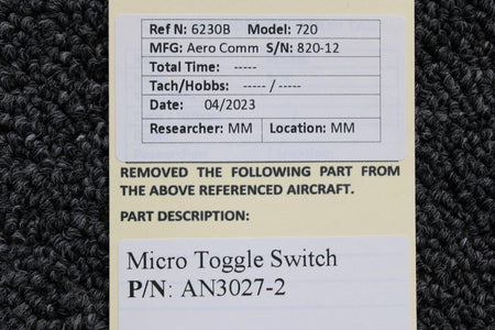 Micro AN3027-2 Micro Toggle Switch