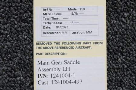 Cessna Aircraft Parts 1241004-1 (Cast: 1241004-497) Cessna 210 Main Gear Saddle LH