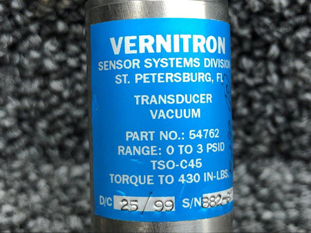 Sensor Systems 54762 (Alt: PS50182-1) Sensor Systems Division Vacuum Transducer