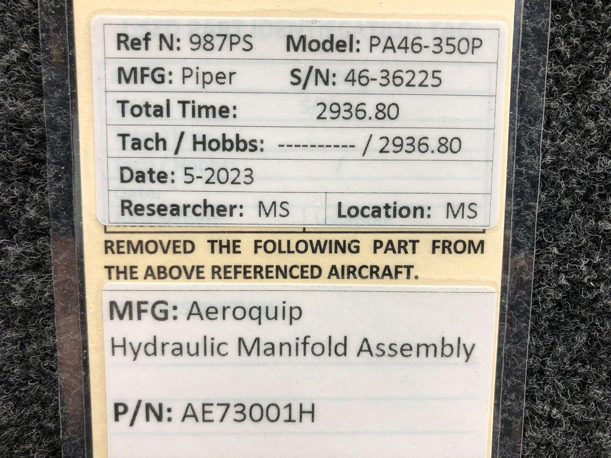 Aeroquip AE73001H Aeroquip Hydraulic Manifold Assembly