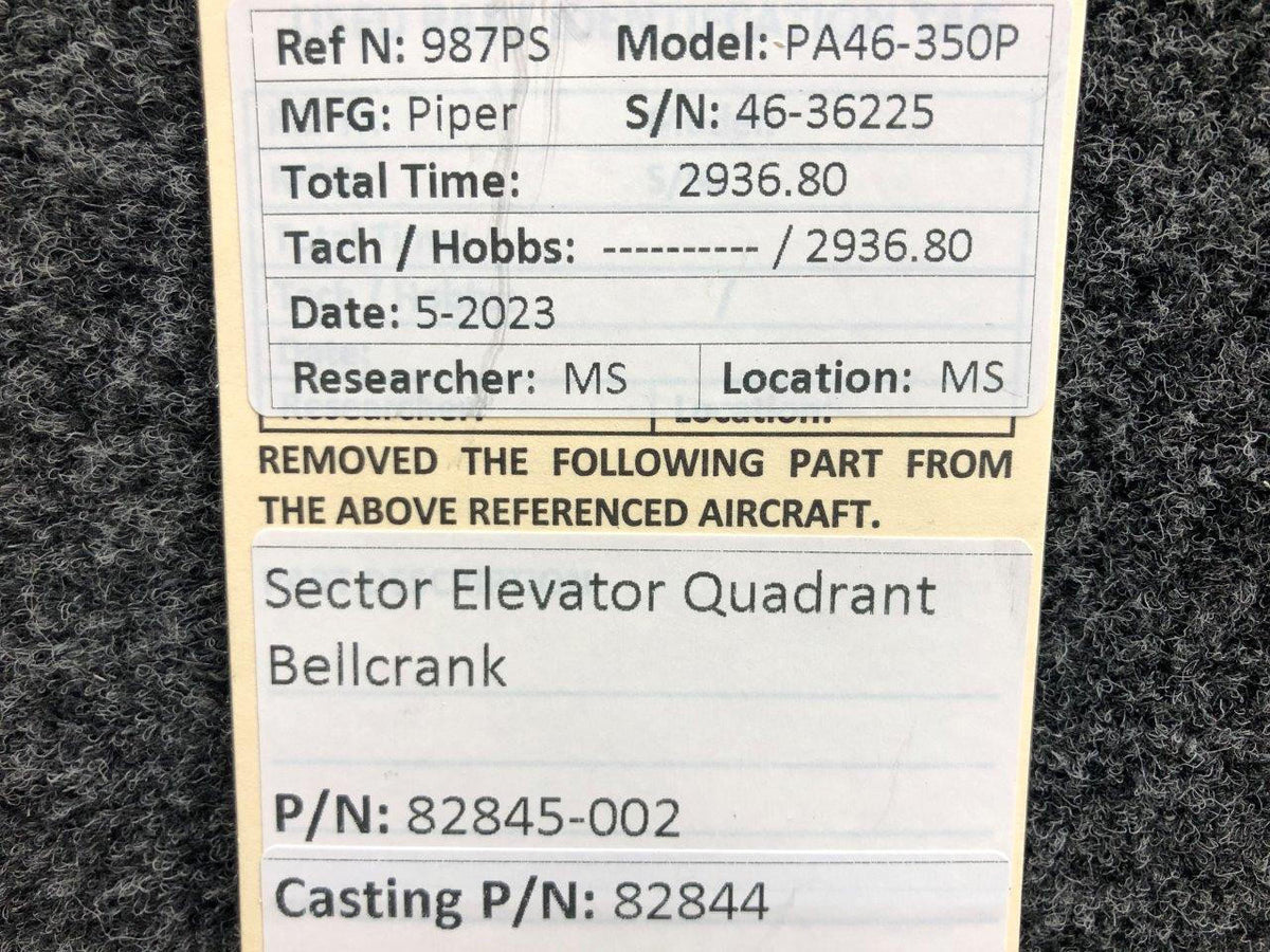Piper Aircraft Parts 82845-002 (Cast: 82844) Piper PA46-350P Sector Elevator Quadrant Bellcrank