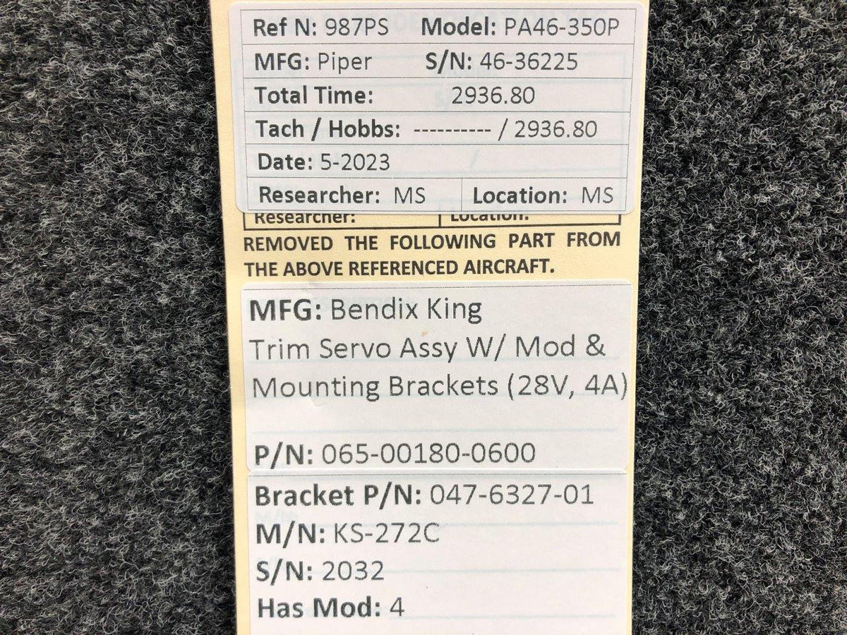 Bendix King 065-00180-0600 Bendix King KS-272C Trim Servo with Mod and Mounts (Volts: 28)
