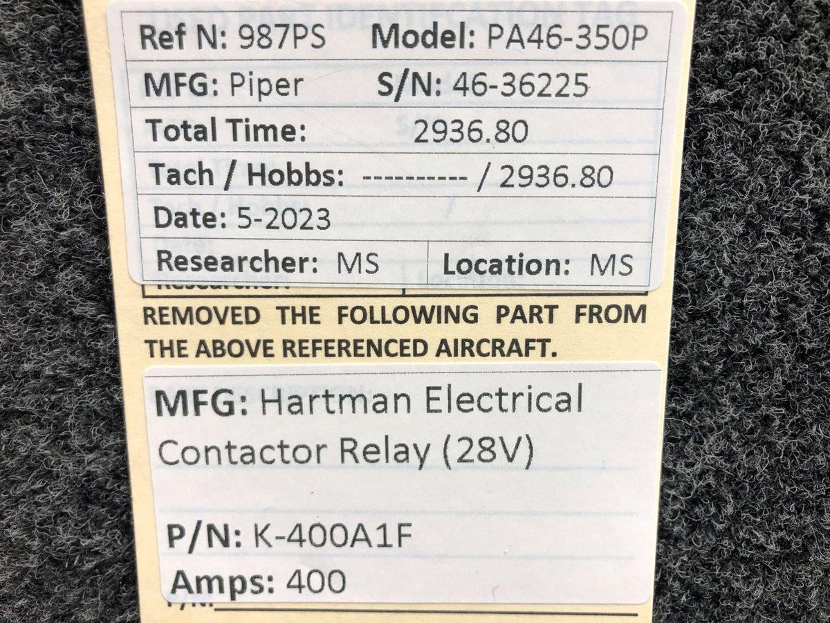 Hartman K-400A1F Hartman Electrical Contactor Relay (Volts: 28, Amps: 400)