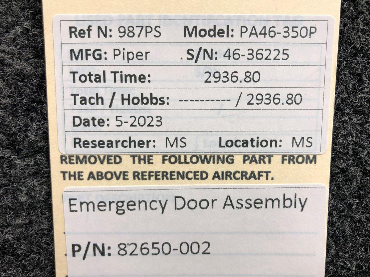 Piper Aircraft Parts 82650-002 Piper PA46-350P Emergency Door Assembly