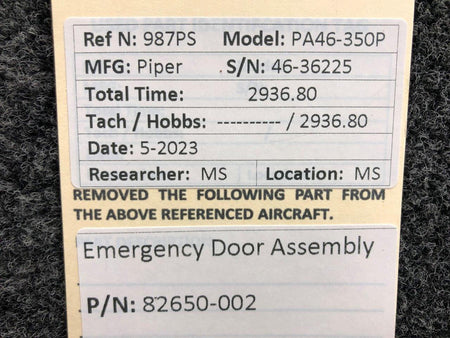 Piper Aircraft Parts 82650-002 Piper PA46-350P Emergency Door Assembly