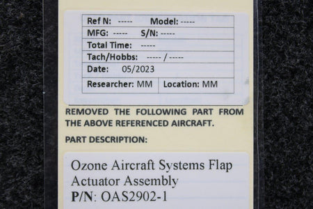 Ozone OAS2902-1 Ozone Aircraft Systems Flap Actuator Assembly