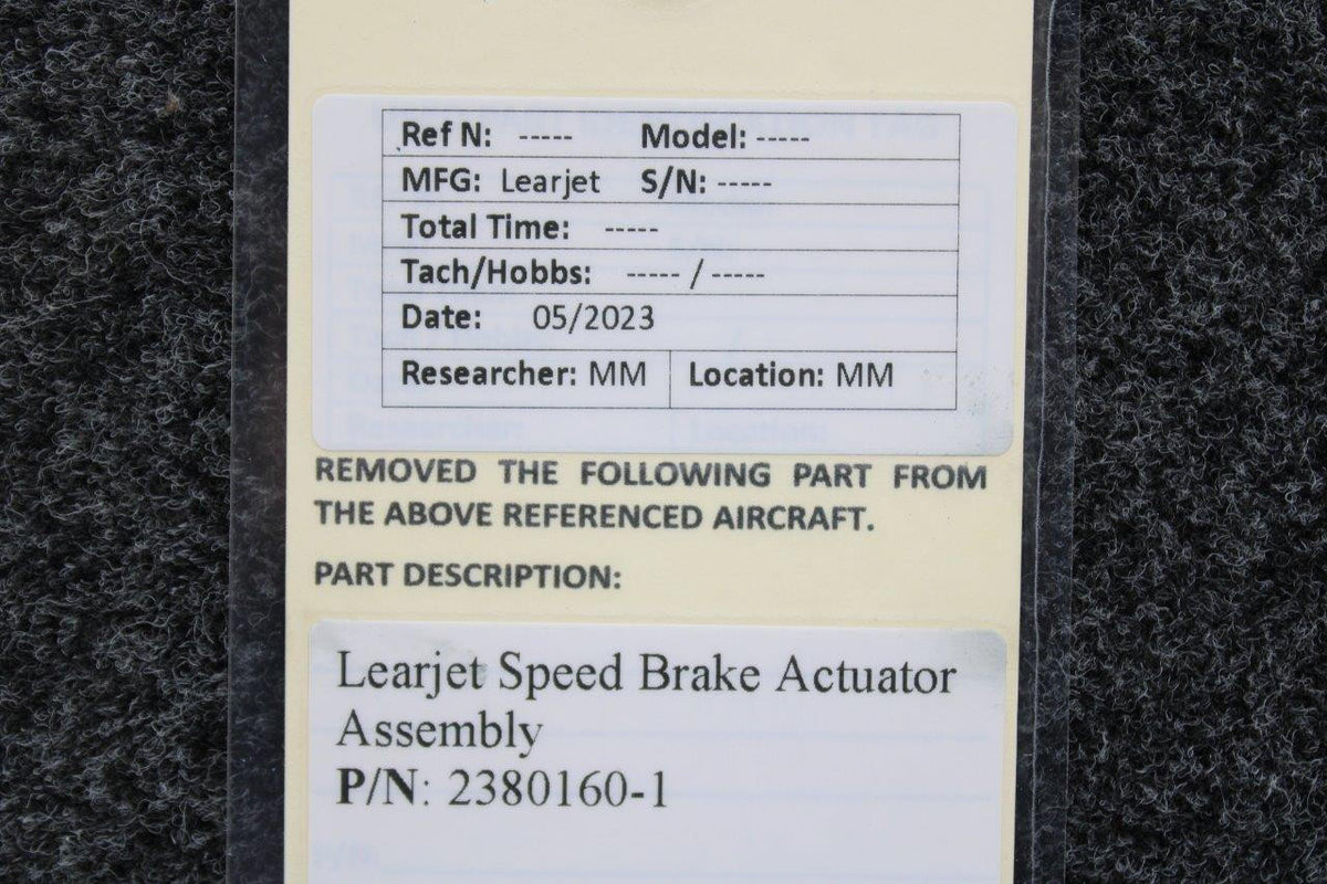 Learjet 2380160-1 Learjet Speed Brake Actuator Assembly
