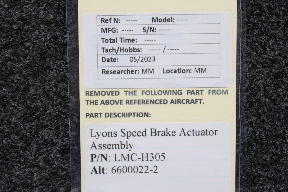 Lyons LMC-H305 (Alt:6600022-2) Lyons Speed Brake Actuator Assembly