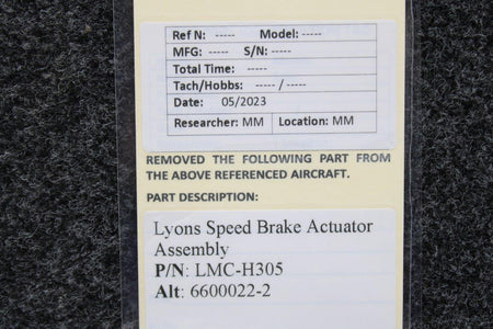 Lyons LMC-H305 (Alt:6600022-2) Lyons Speed Brake Actuator Assembly